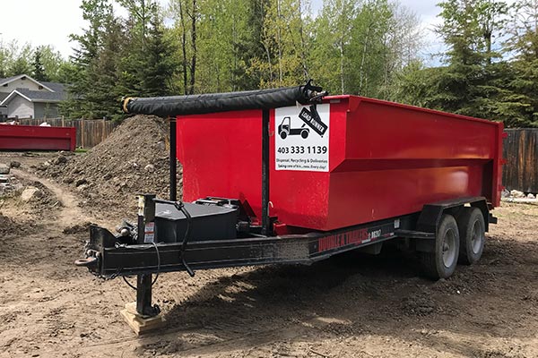 red bin on trailer